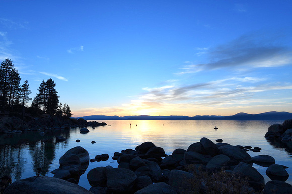 Sand Harbor Sky Reflection at Sunset