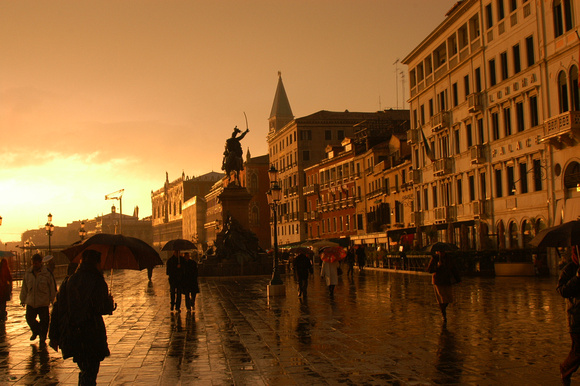 Sunlit Rain in St. Mark's Square